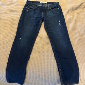 A&F Dark Blue Distressed Jeans